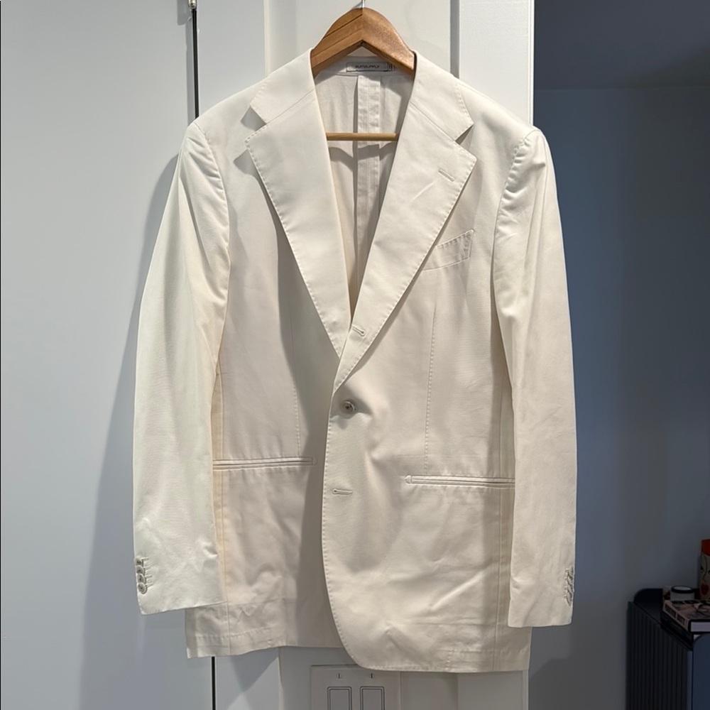 Suitsupply White Sport Coat with Notch Lapel and matching White Dress Pants
